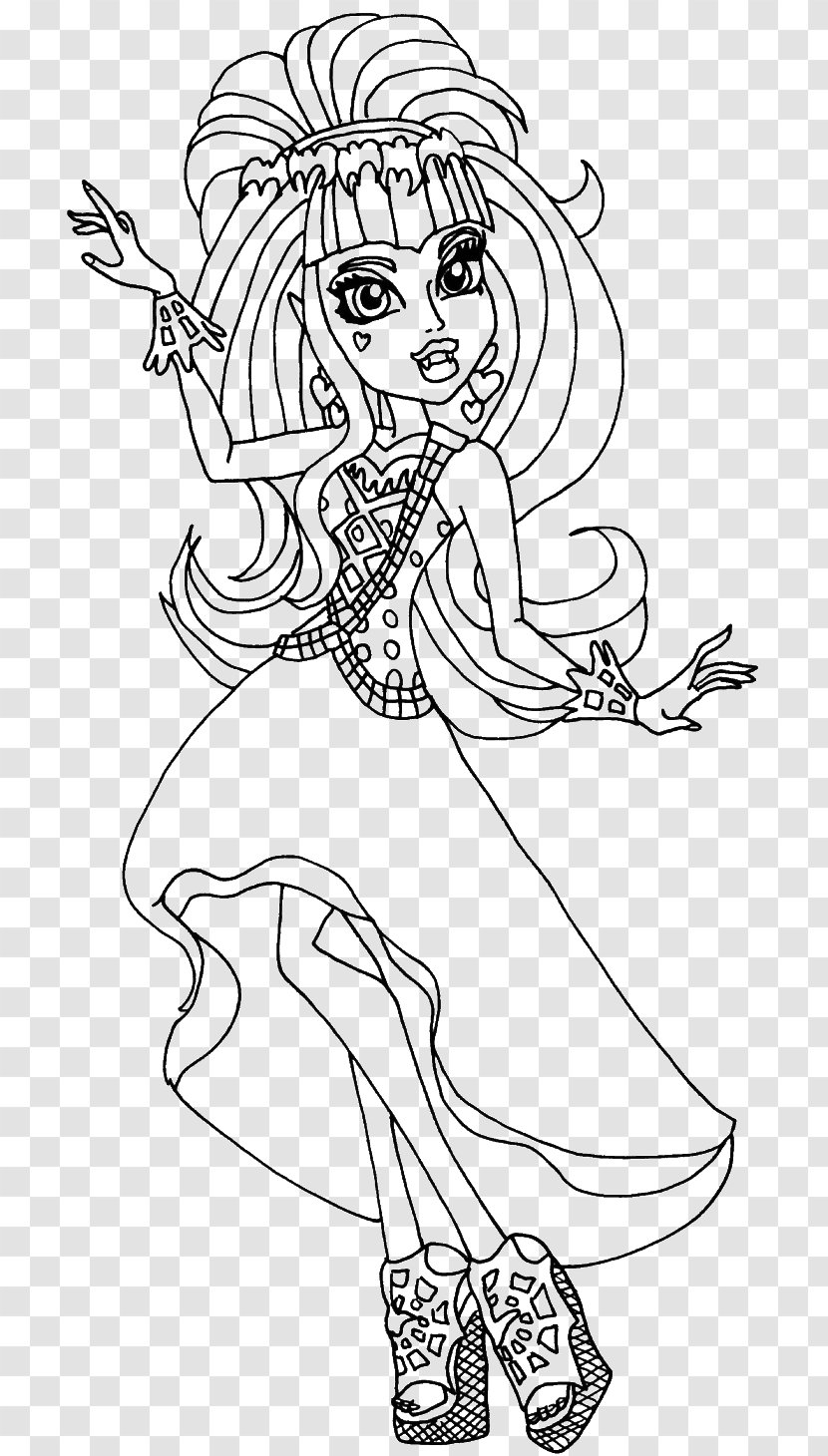 Monster High Freak Du Chic Toralei Coloring Book Colouring Pages Ever After - Frame - Giselle Ballet Transparent PNG