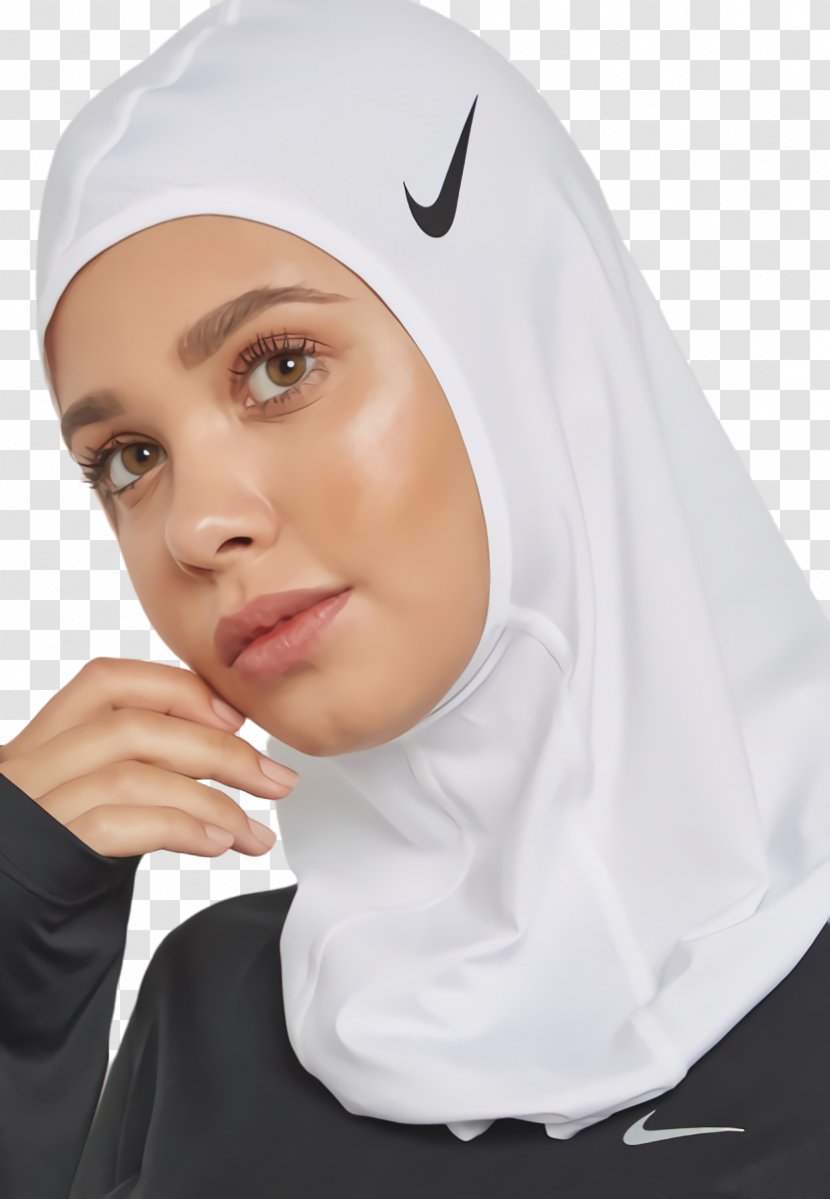 Nike Women's Pro Hijab - Bonnet - Blue White Transparent PNG