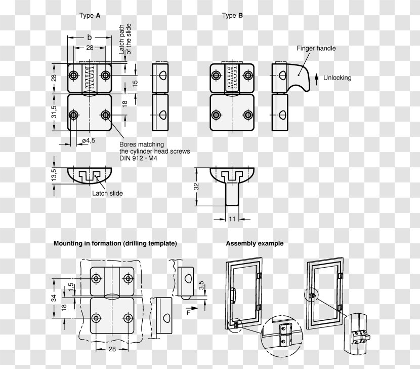 Door Handle Latch Lock - Mechanism Transparent PNG