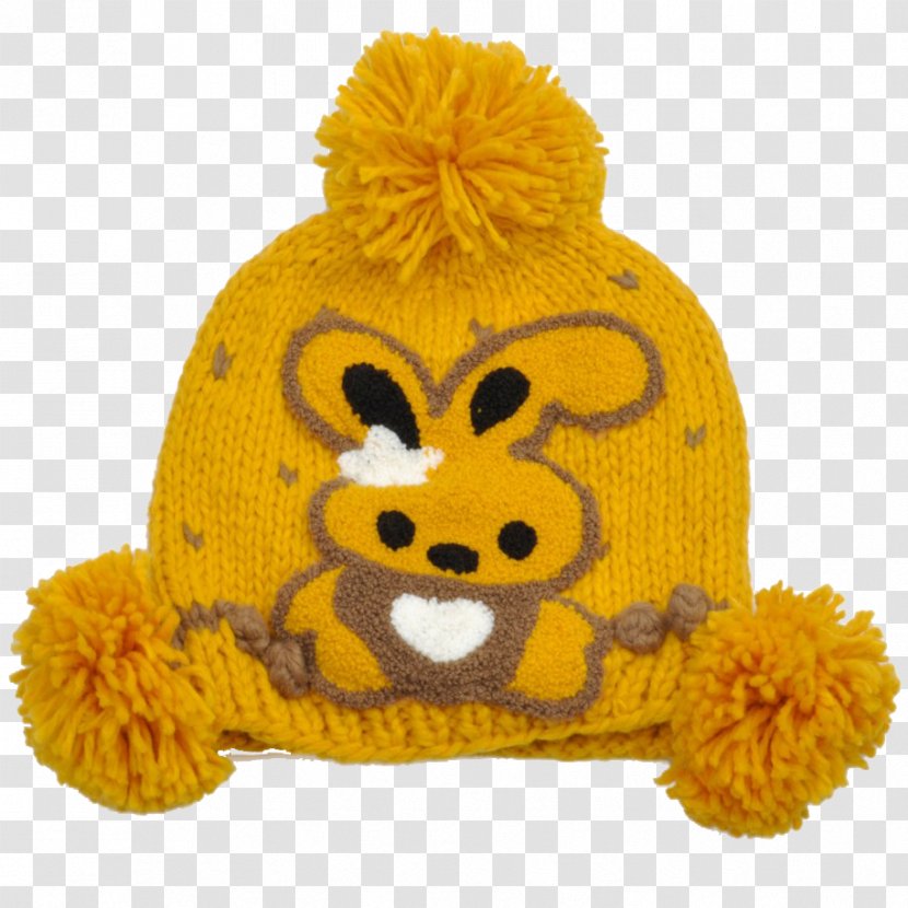 Knit Cap Hat Yellow Rabbit Wool - There Bunny Show Transparent PNG