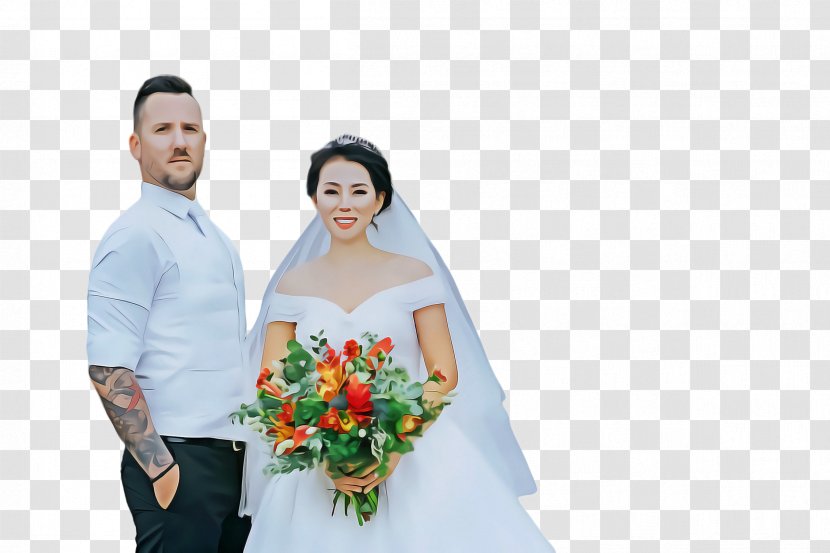 Bride And Groom - Veil - Gesture Flower Arranging Transparent PNG