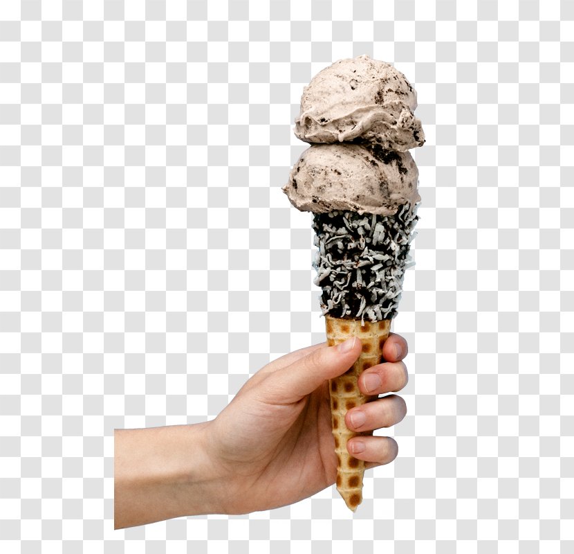Chocolate Ice Cream Cones Flavor - Hand Transparent PNG