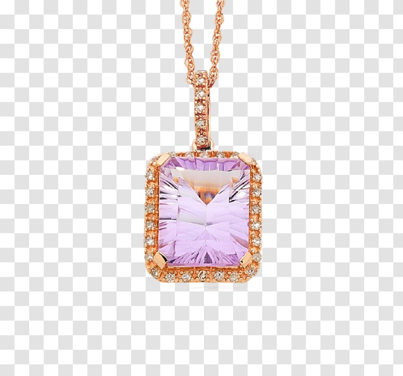 Amethyst Necklace Locket Purple Chain - Pearl Pendant Transparent PNG