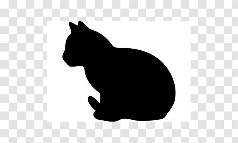 Whiskers Black Cat Domestic Short-haired Kitten Silhouette - Vertebrate Transparent PNG