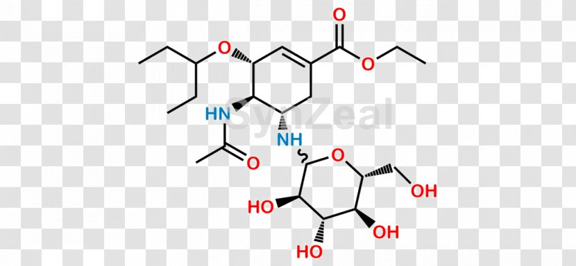 Oseltamivir Phosphate Pharmaceutical Drug Glucose Chemical Synthesis - Tree - Molecular Formula Transparent PNG