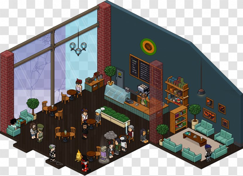 Cafe Coffee Habbo Hotel Room - Lobby - House Transparent PNG