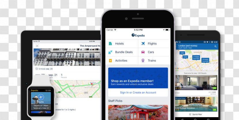 Feature Phone Smartphone Expedia Hotel Travel - Gadget Transparent PNG