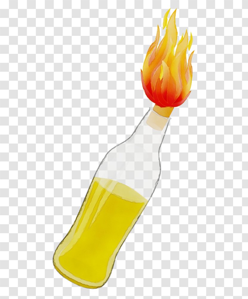 Yellow Clip Art Drink Bottle - Wet Ink Transparent PNG