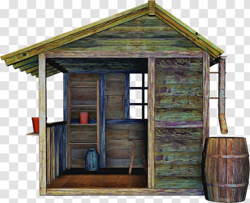 Shed Building Log Cabin Shack Garden Buildings - Outhouse - House Transparent PNG