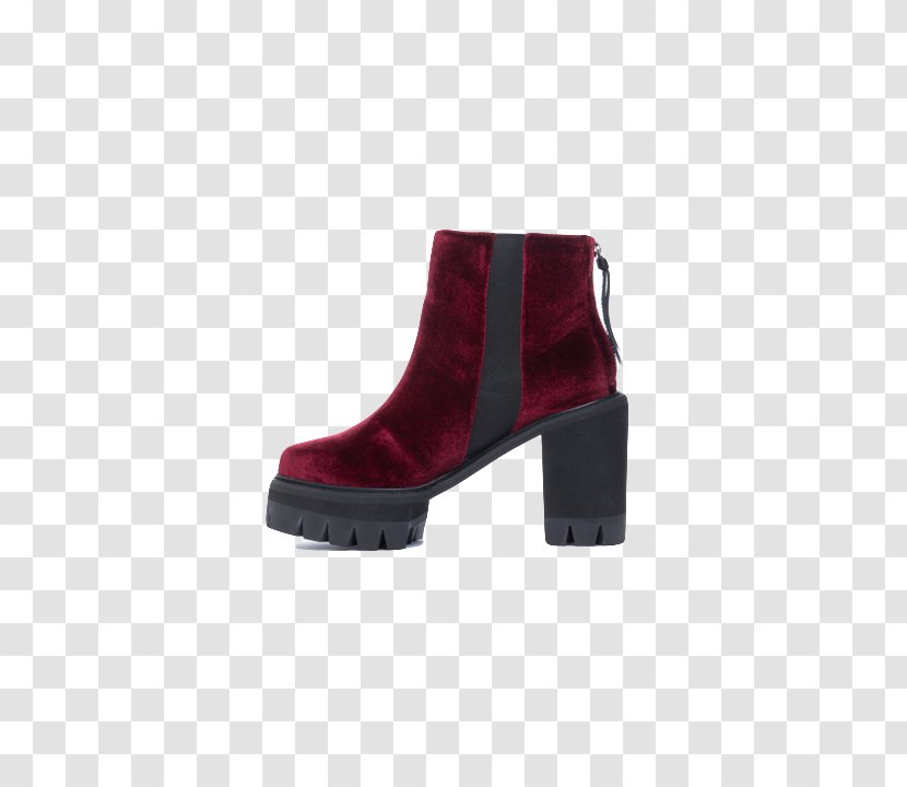 Suede Boot Shoe - Mulled Wine Transparent PNG