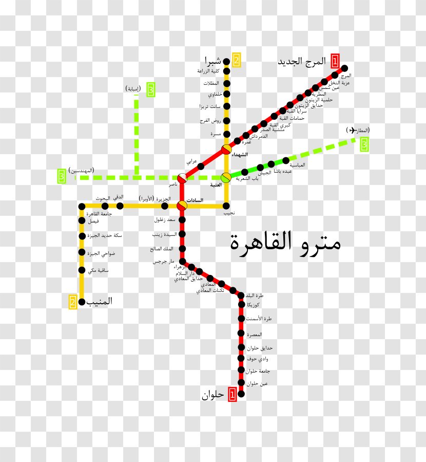 Cairo Metro Line 1 Rapid Transit International Airport - Map Transparent PNG