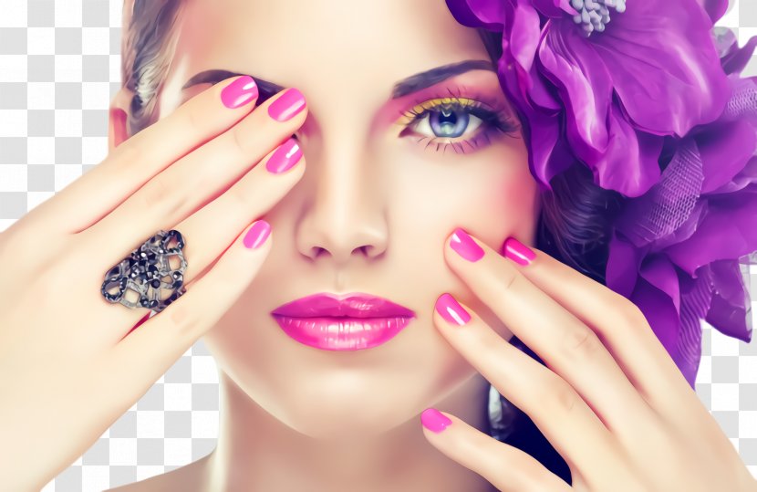 Nail Face Skin Beauty Purple - Polish Finger Transparent PNG