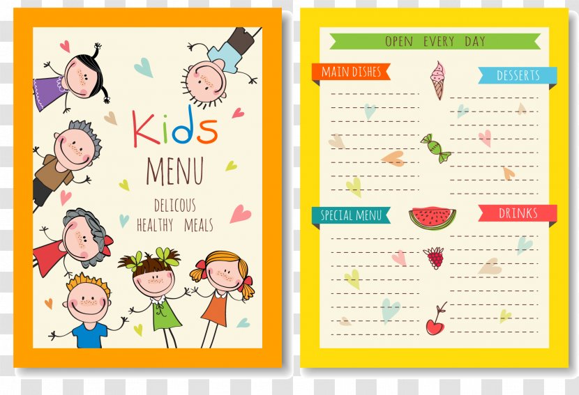 Hamburger Drawing Kids Meal Menu - Vector Children's Transparent PNG