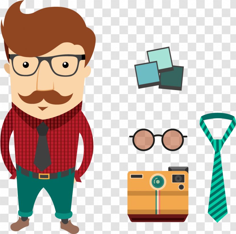Vector Graphics Clip Art Illustration Hipster - Music - Fathers Day Tie Transparent PNG