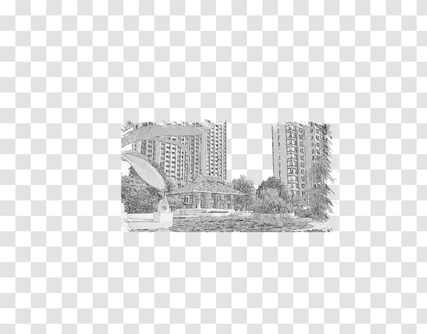 Black And White Architecture - Real Property - Building Transparent PNG