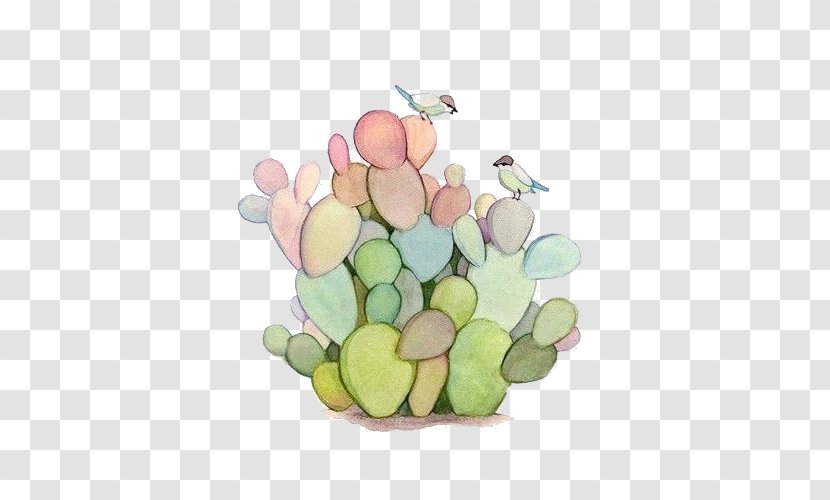 Cactus Illustration Watercolor Painting Prickly Pear - Barrel Drawing Transparent PNG