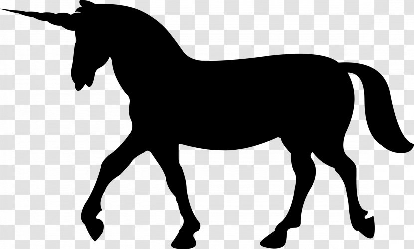 Unicorn Silhouette Horse Clip Art - Stallion Transparent PNG
