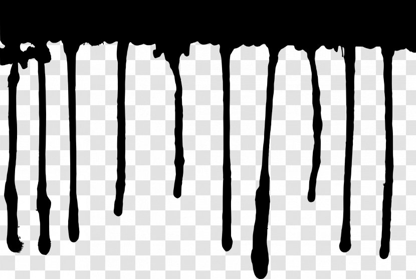 Black And White Monochrome Photography - Paint Drip Transparent PNG