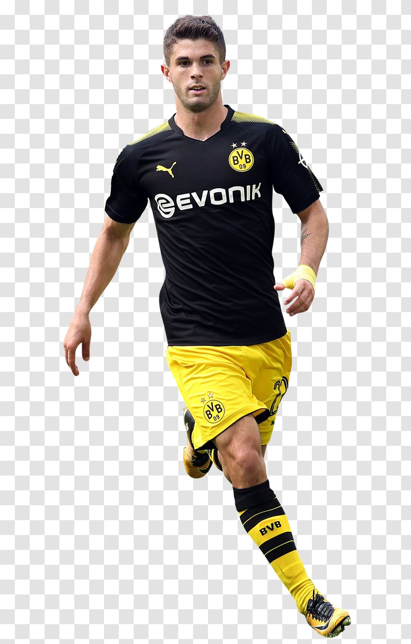 Christian Pulisic Jersey Borussia Dortmund Football Player - Uniform Transparent PNG