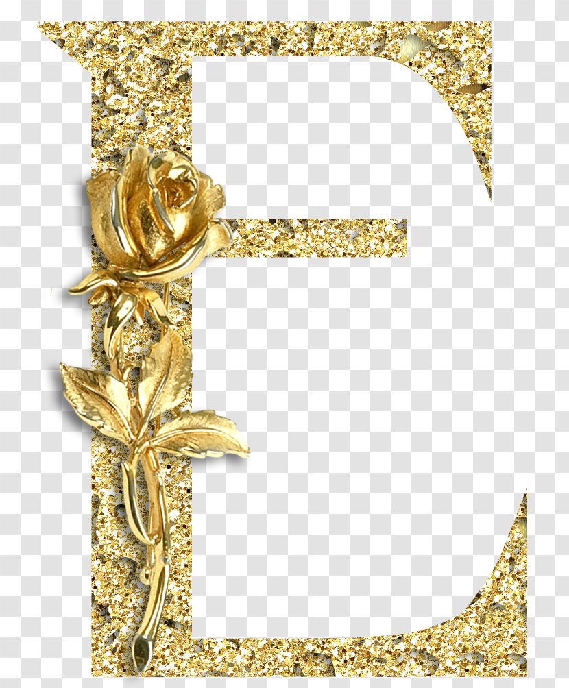 Gold Letter Alphabet Jewellery Pin - Body Jewelry Transparent PNG