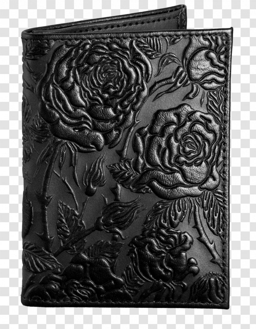Wild Rose Black Wallet White Leather Transparent PNG