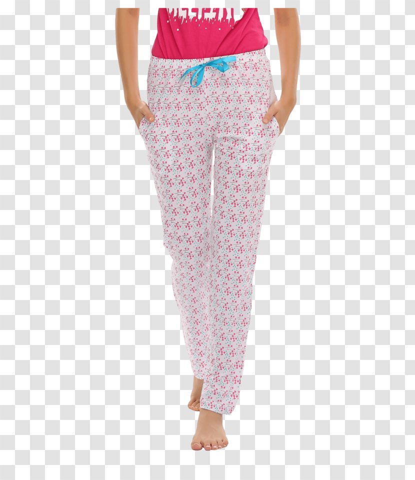 Pajamas Polka Dot Waist Leggings Pink M Transparent PNG