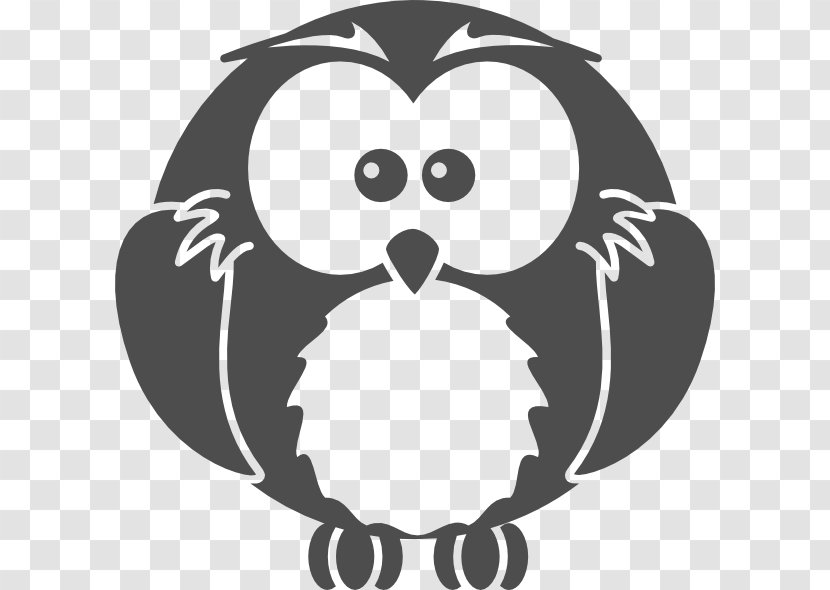 Owl Cartoon Drawing Clip Art - Black And White - Owls Transparent PNG
