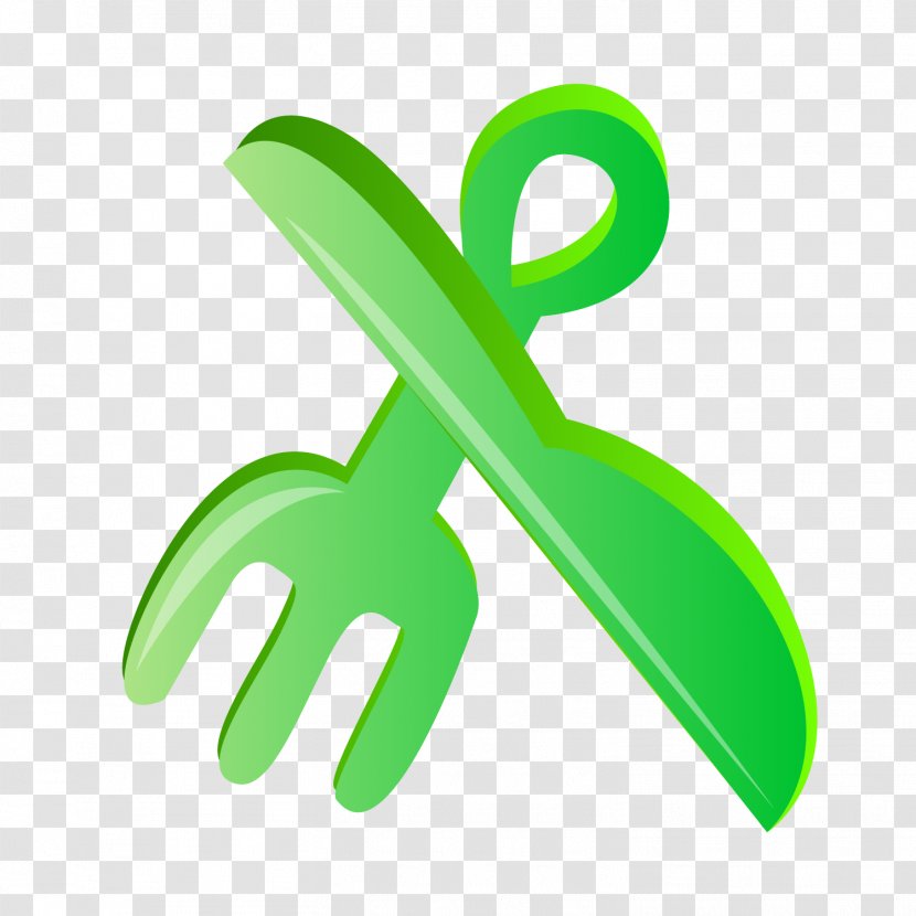 Knife Fork Clip Art - Green - With Transparent PNG