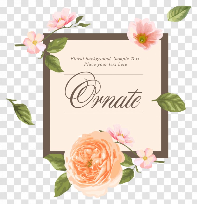 Wedding Invitation Flower Euclidean Vector - Peach - Creative Transparent PNG