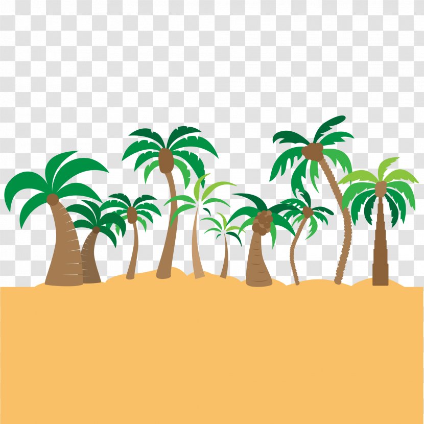 Coconut Beach Arecaceae Illustration - Flowerpot - Tree Transparent PNG