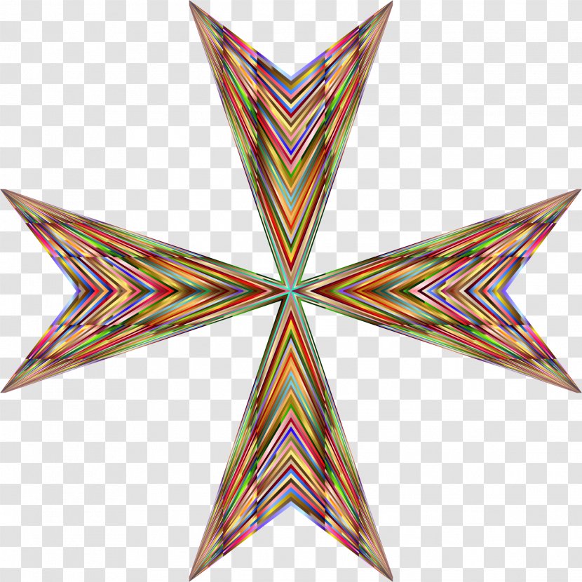 Santiago De Compostela Camino Maltese Cross Sovereign Military Order Of Malta Chivalry - Star - Vibrant Colors HD Transparent PNG