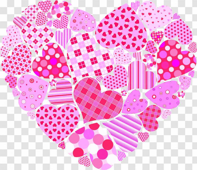 Pink Heart Pattern Heart Magenta Transparent PNG