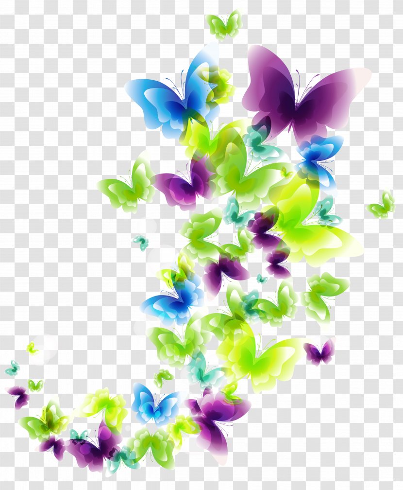 Butterfly Clip Art - Color - Deco Butterflies Clipart Picture Transparent PNG