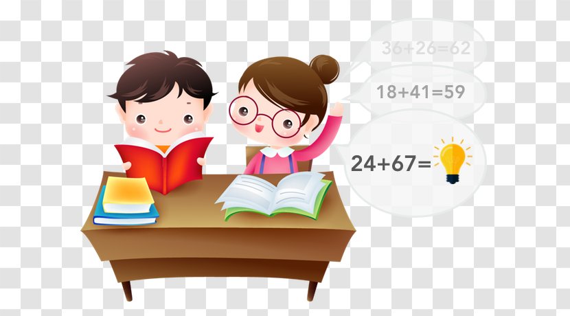 Cartoon Sharing Child Learning Happy - Reading Transparent PNG