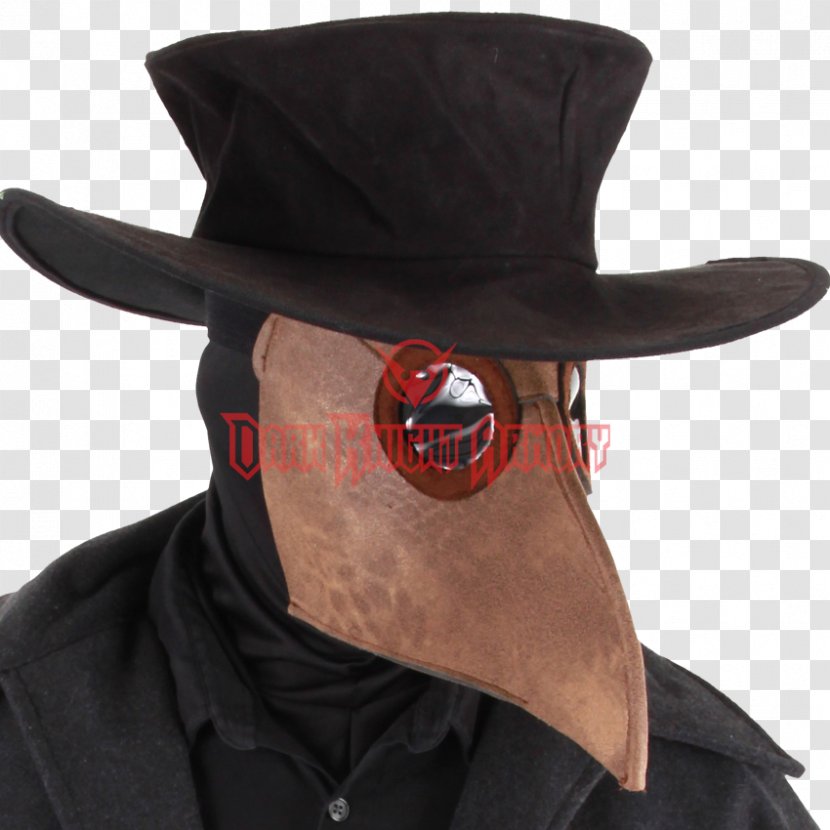 Black Death Plague Doctor Costume Mask Bubonic - Headgear Transparent PNG