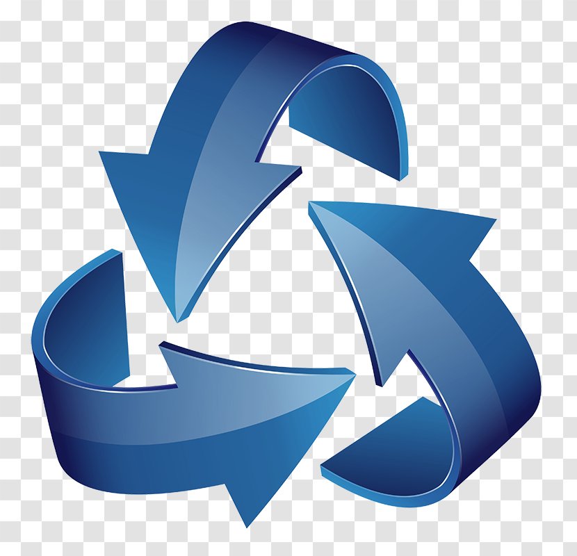 Recycling Symbol Logo - Blue Transparent PNG