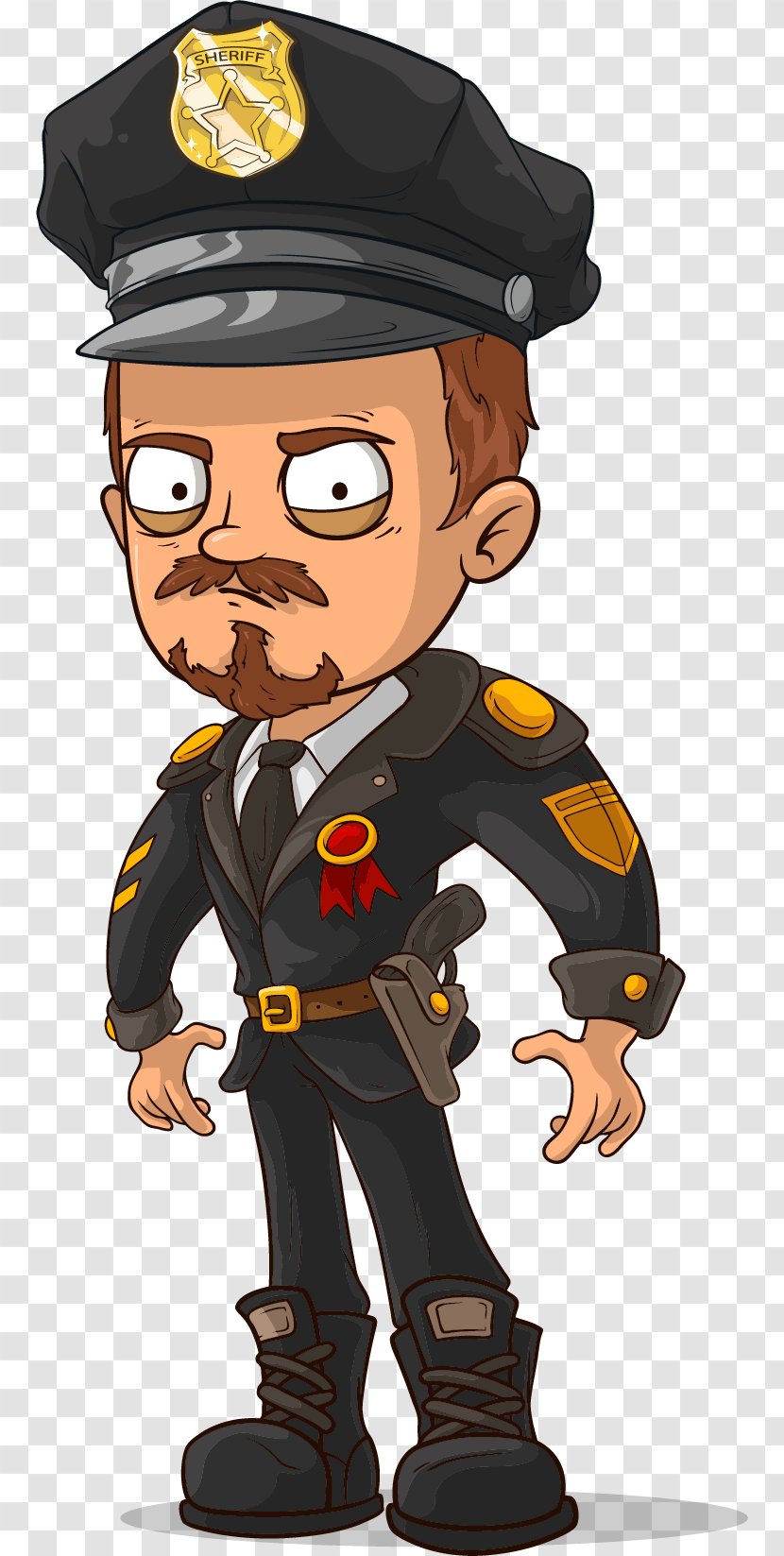 Police Officer Cartoon Royalty-free - Drawing - Vector Hand-painted Transparent PNG