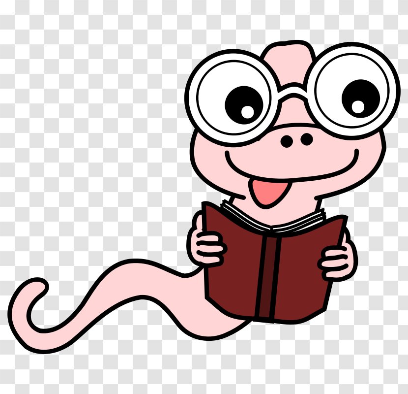 Reading Cartoon Book Clip Art - Worm Images Transparent PNG