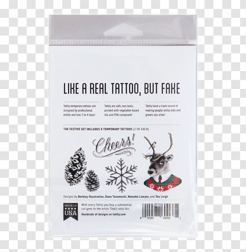 Tattly Reindeer Tattoo Design Paper - Brooklyn Transparent PNG