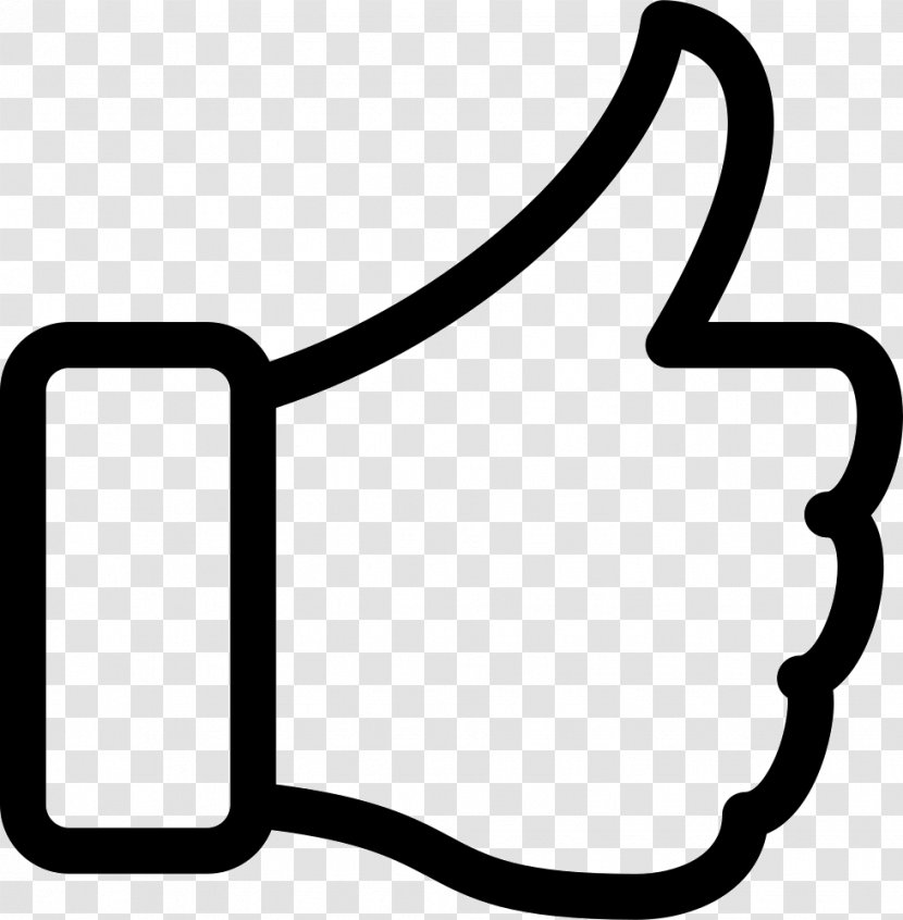 Thumb Signal Gesture - Black And White - Thumbs Up Transparent PNG