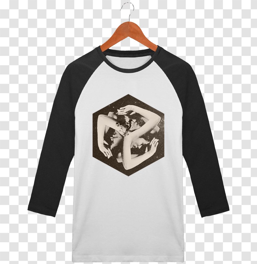 T-shirt Hoodie Sleeve Collar Bag - Neckline - Black And White Baseball Transparent PNG