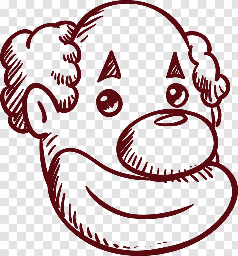 Performance Circus Clown Drawing - Frame - Vector Hand-painted Sausage Mouth Old Man Transparent PNG