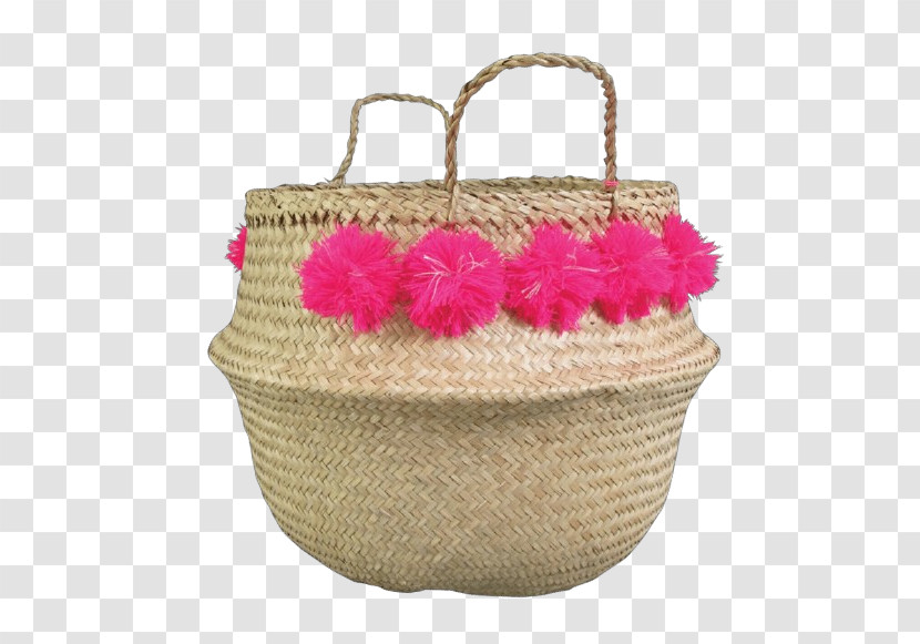 Pink Basket Wicker Storage Basket Home Accessories Transparent PNG