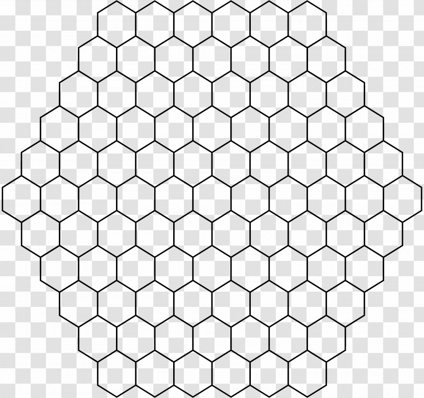Hexagon Geometry - Black And White Transparent PNG