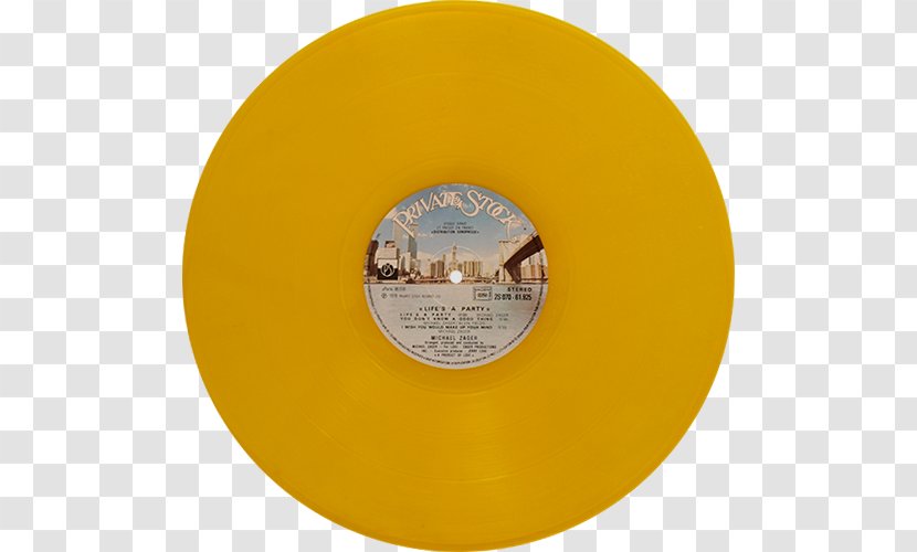 Michael Zager Band Phonograph Record Back From Samoa Inside My Brain Life's A Party - Yellow Transparent PNG