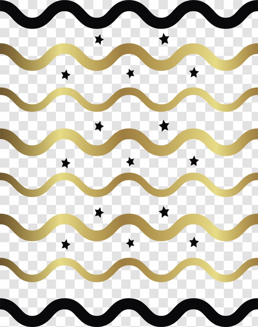Gold - Golden Wave Stripes Transparent PNG