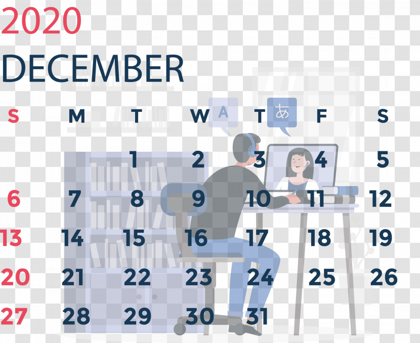 December 2020 Printable Calendar December 2020 Calendar Transparent PNG