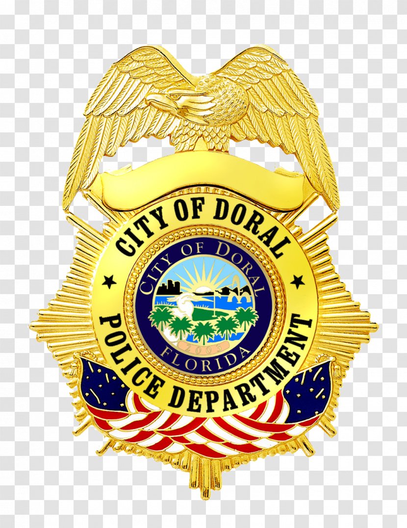 City Of Doral Police Department Miami Badge - Yellow Transparent PNG