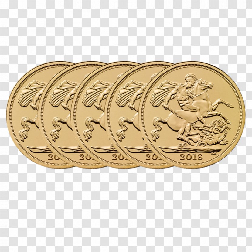 Gold Coin Half Sovereign - Coins Floating Material Transparent PNG