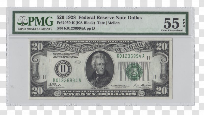Federal Reserve Note United States Twenty-dollar Bill One-dollar Banknote Dollar - Paper Transparent PNG
